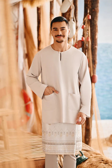 The Harbour Men Kurta in Light Grey