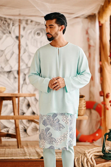 The Harbour Men Kurta in Tiffany Blue