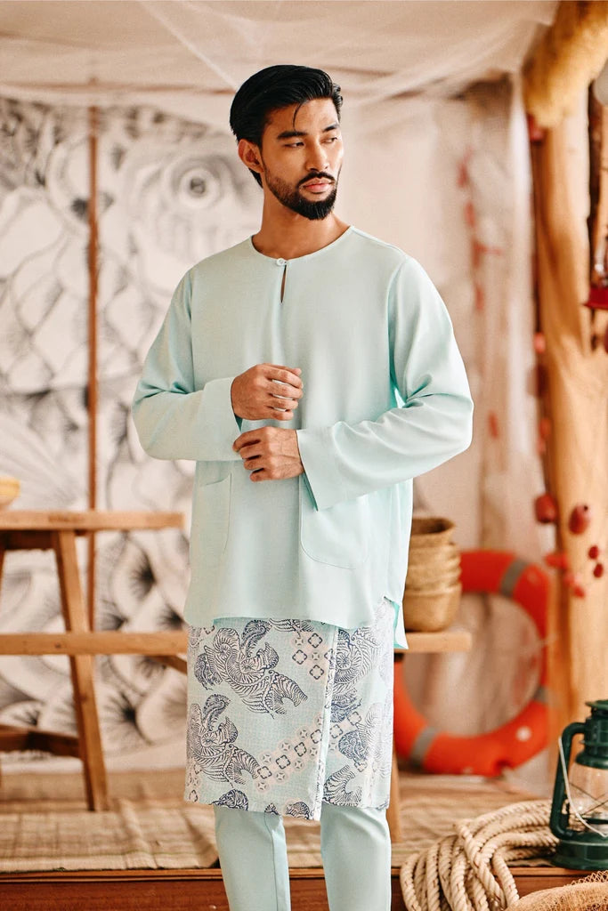 The Harbour Men Kurta in Tiffany Blue