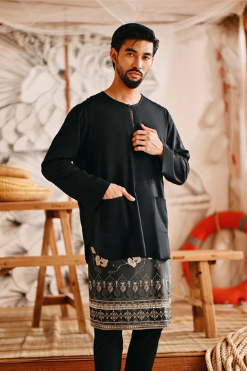 The Harbour Men Kurta in Black