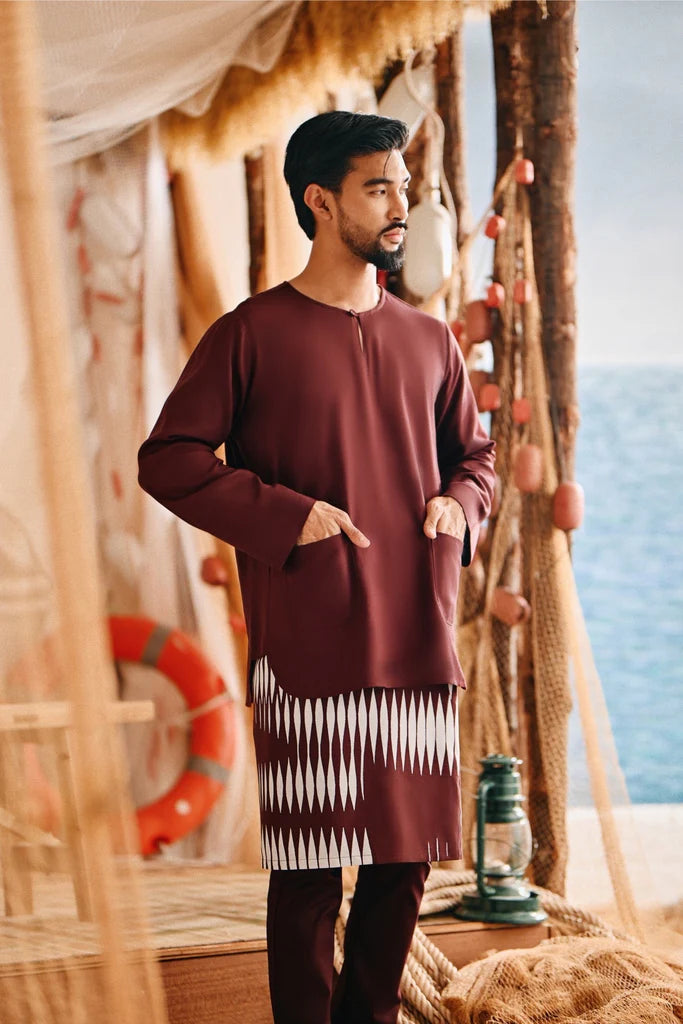 The Harbour Men Kurta in Mangosteen