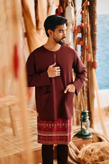 The Harbour Men Kurta in Mangosteen