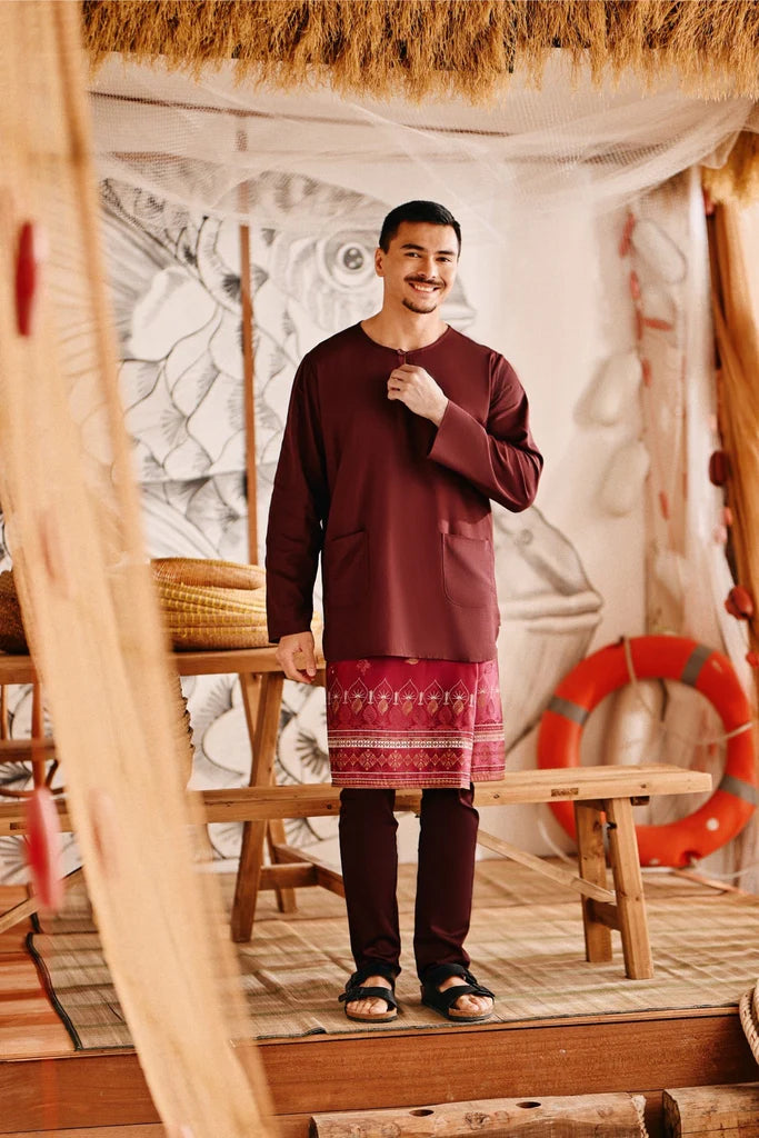 The Harbour Men Kurta in Mangosteen