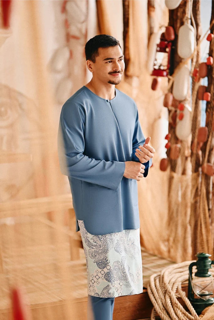 The Harbour Men Kurta in Blue West