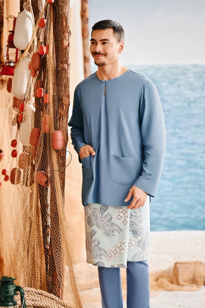 The Harbour Men Kurta in Blue West